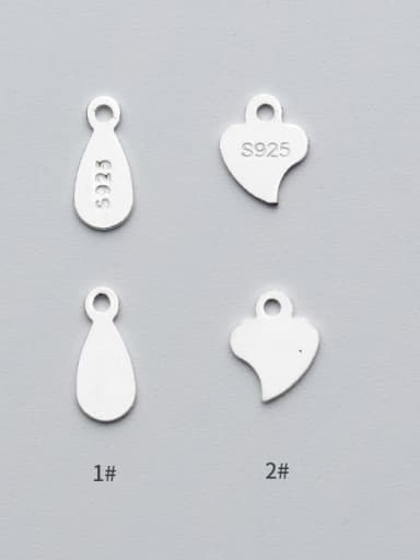 custom 925 Sterling Silver heart water drop Chain tag 3.5mm 8mm