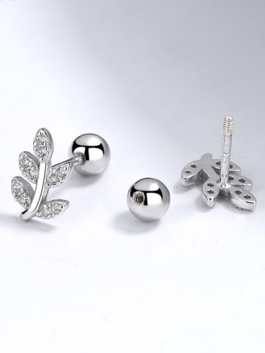 925 Sterling Silver Leaf Stud Earring