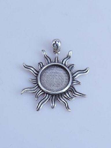 custom 925 Sterling Silver Round Pendant Setting Stone size: 12*12mm