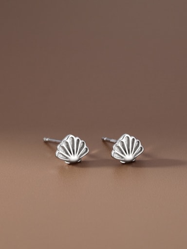 925 Sterling Silver Embossed Texture Classic Stud Earring