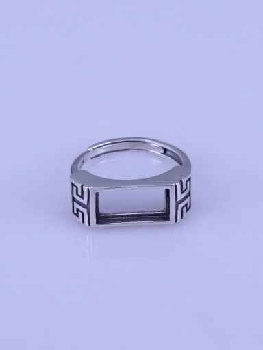 925 Sterling Silver Rectangle Ring Setting Stone size: 6*12mm