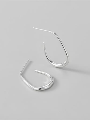 925 Sterling Silver Geometric Minimalist  U-Shaped Stud Earring