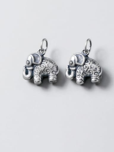 925 Sterling Silver Elephant Charm Height : 13.5 mm , Width: 14 mm
