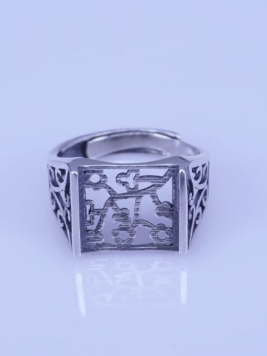 custom 925 Sterling Silver 18K White Gold Plated Geometric Ring Setting Stone size: 13*13mm