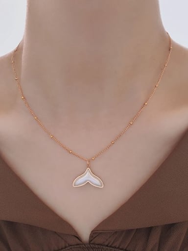 Titanium Steel Imitation Pearl Pentagram Minimalist Necklace