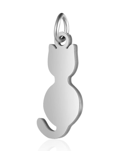 Stainless steel Cat Charm Height : 8 mm , Width: 21 mm