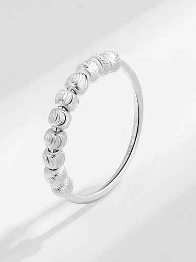 925 Sterling Silver  Rotate  Bead Geometric Minimalist Band Ring