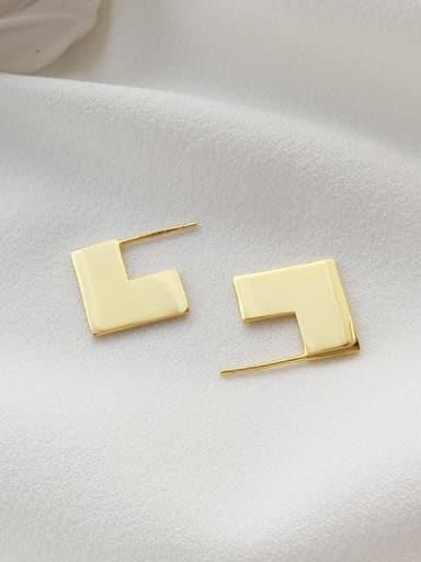 925 Sterling Silver Geometric Line Minimalist Stud Earring