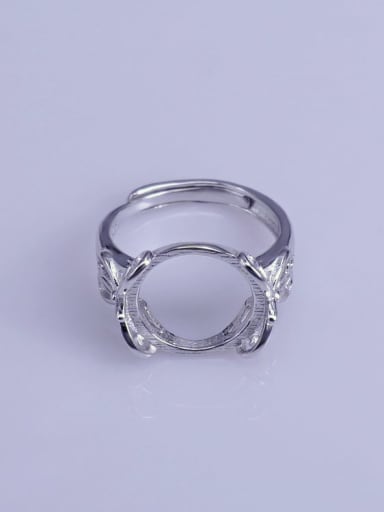 925 Sterling Silver 18K White Gold Plated Geometric Ring Setting Stone size: 13*13mm