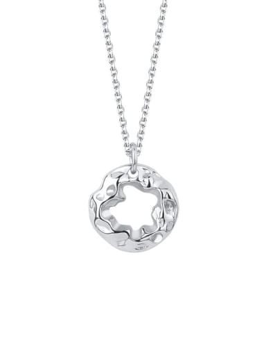 A1855 Platinum 925 Sterling Silver Geometric Vintage Necklace