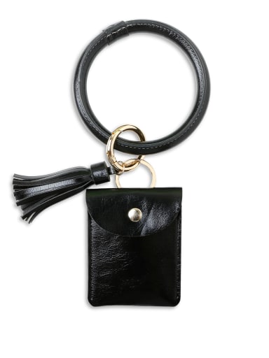 Alloy Leather Coin purse Hand Ring Key Chain