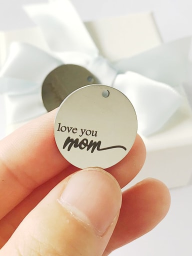 Stainless steel Message Round Charm