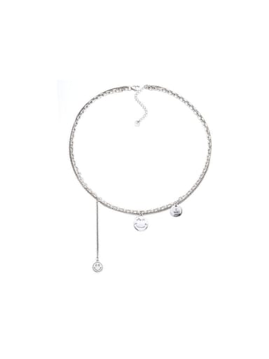 925 Sterling Silver Smiley Vintage Tassel Necklace