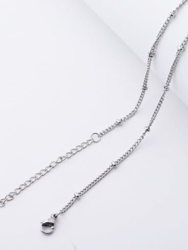 Stainless steel Sideways beaded clavicle chain Necklace