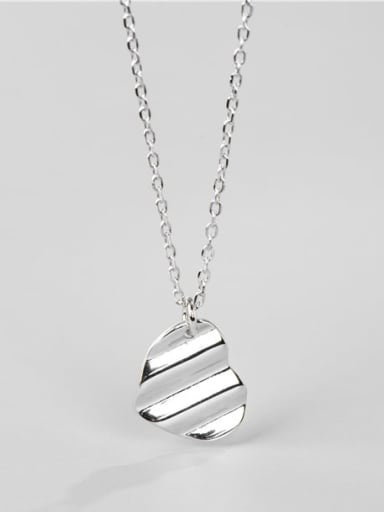925 Sterling Silver Irregular Heart Minimalist Necklace