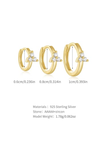3 pieces per set + gold 1 Brass Cubic Zirconia Geometric Minimalist Huggie Earring