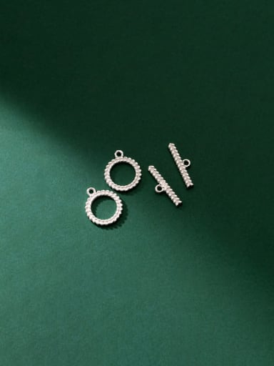 S925 silver distressed vintage pattern bracelet OT buckle