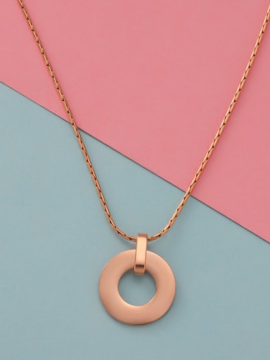 rose gold Stainless steel Round Trend Necklace