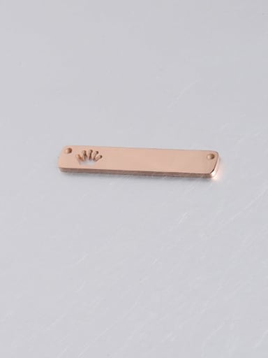 Rose Gold Stainless Steel Lettering Strip Hollow Crown Double Hole Pendant/Minimalist Connectors