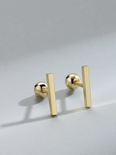 LE143 Gold Plating 925 Sterling Silver Geometric Minimalist Stud Earring