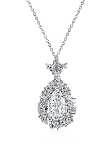 White diamond DY190401 S W WH 925 Sterling Silver Cubic Zirconia Water Drop Luxury Necklace