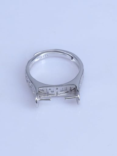 925 Sterling Silver 18K White Gold Plated Ball Ring Setting Stone size: 5*12mm