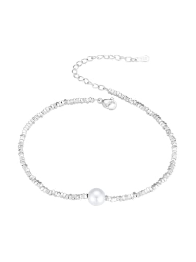 Broken silver pearl payment 925 Sterling Silver Freshwater Pearl Geometric Dainty Handmade Beaded Bracelet
