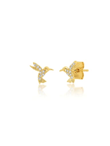 925 Sterling Silver Cubic Zirconia Bird Dainty Stud Earring