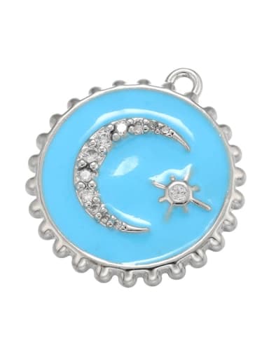 Drip Oil Color Moon Pendant Round Star Jewelry Accessories