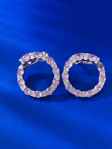 925 Sterling Silver Cubic Zirconia Geometric Luxury Cluster Earring
