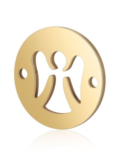 Stainless steel Angel gold-plated Charm Diameter : 12 mm