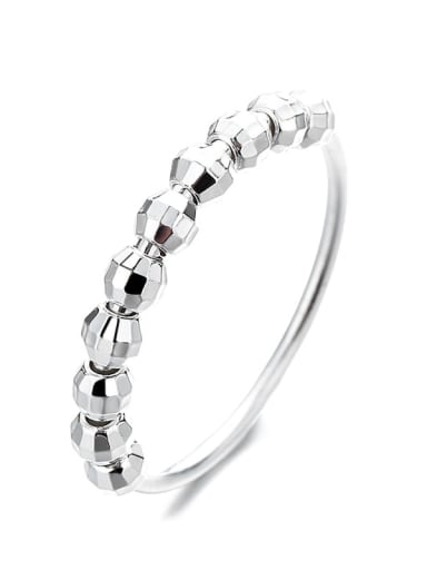 925 Sterling Silver Movable transfer beads Minimalist Band Ring