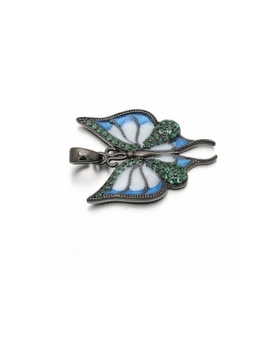 Gun black Brass Fancy Colored Diamond Butterfly Drop Oil Micro Setting Accessories