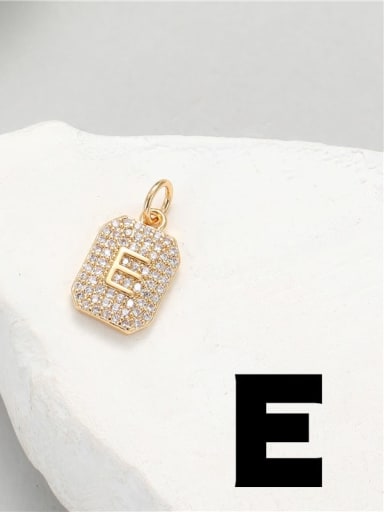 14 K gold N 0505 Brass Cubic Zirconia Minimalist English Letter Pendant