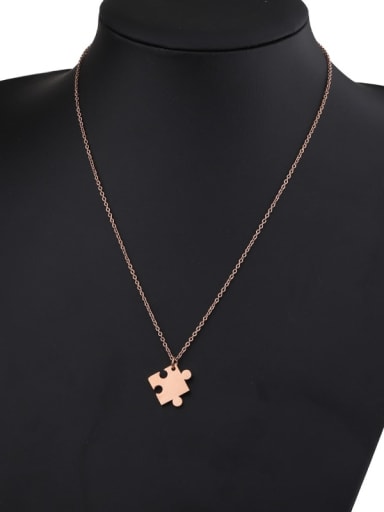 Rose Gold puzzle Stainless steel Heart puzzle Trend Necklace