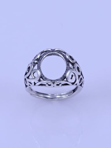 925 Sterling Silver Geometric Ring Setting Stone size: 10*12mm