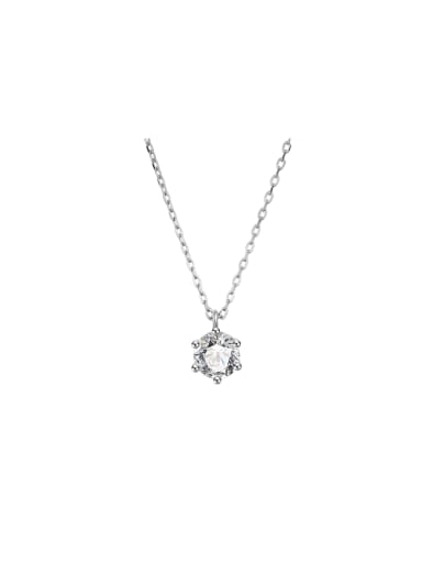 925 Sterling Silver Cubic Zirconia Geometric Dainty Necklace