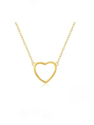 golden 925 Sterling Silver Heart Minimalist Necklace