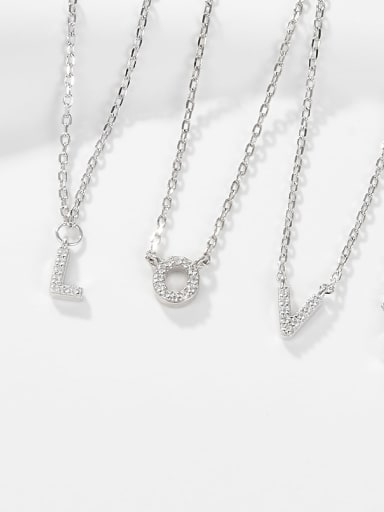 custom 925 Sterling Silver Letter Initials Necklace