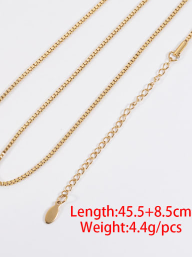 Gold (lt047) 45.5 8.5cm Stainless steel Minimalist Box Chain