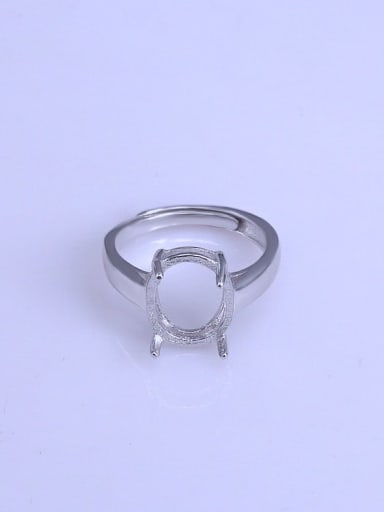 925 Sterling Silver 18K White Gold Plated Oval Ring Setting Stone size: 10*12mm