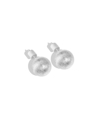 Silver DY1D0366 S S NO (11.7mm) 925 Sterling Silver Round Minimalist Stud Earring