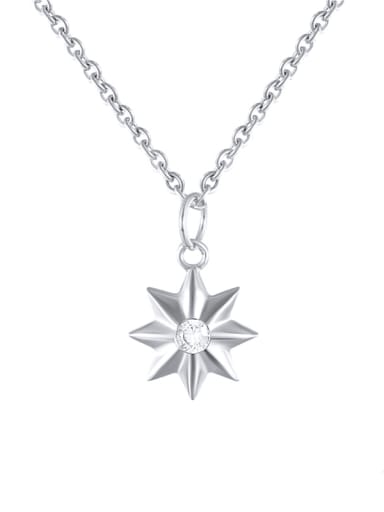 Platinum 925 Sterling Silver Star Minimalist Necklace