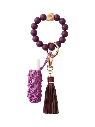 Silicone beads + perfume bottle+hand-woven key chain/bracelet
