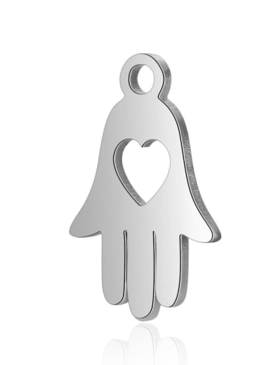 Stainless steel Heart Hand Charm Height : 9.5 mm , Width: 15 mm