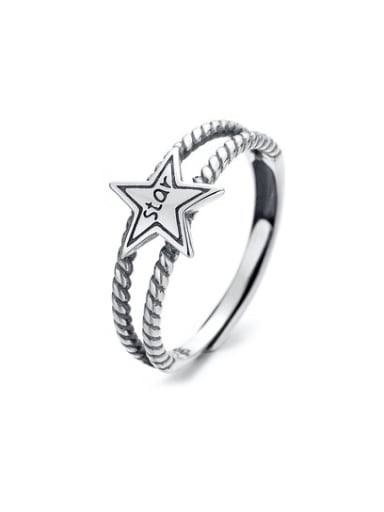 925 Sterling Silver Star Vintage Stackable Ring