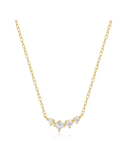 925 Sterling Silver Cubic Zirconia Irregular Dainty Necklace
