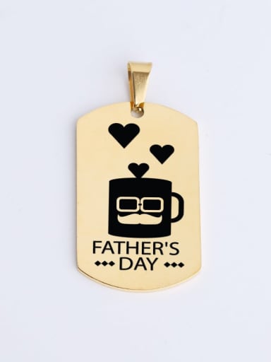 golden Stainless Steel Thanksgiving Father's Day Geometric Gift Pendant