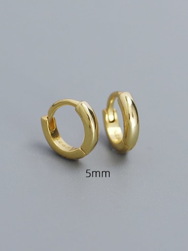 5mm gold 925 Sterling Silver Geometric Minimalist Huggie Earring