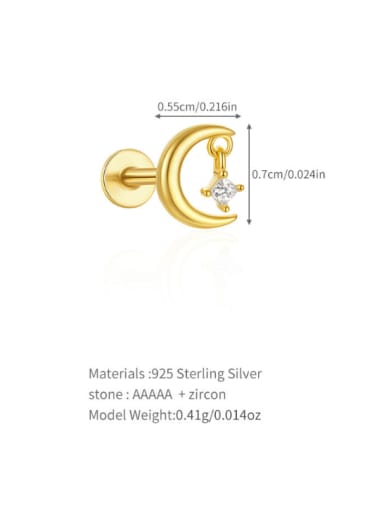 925 Sterling Silver Cubic Zirconia Geometric Tassel Dainty Single Earring